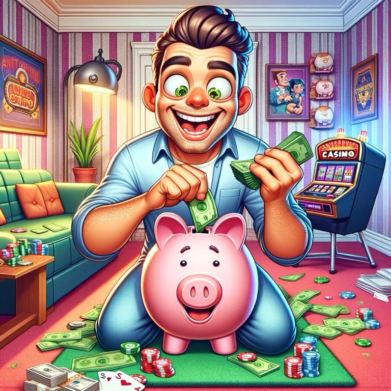 Uomo che risparmia soldi